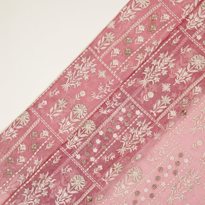 Shifa Jaal on Onion Cotton Silk Embroidered Fabric