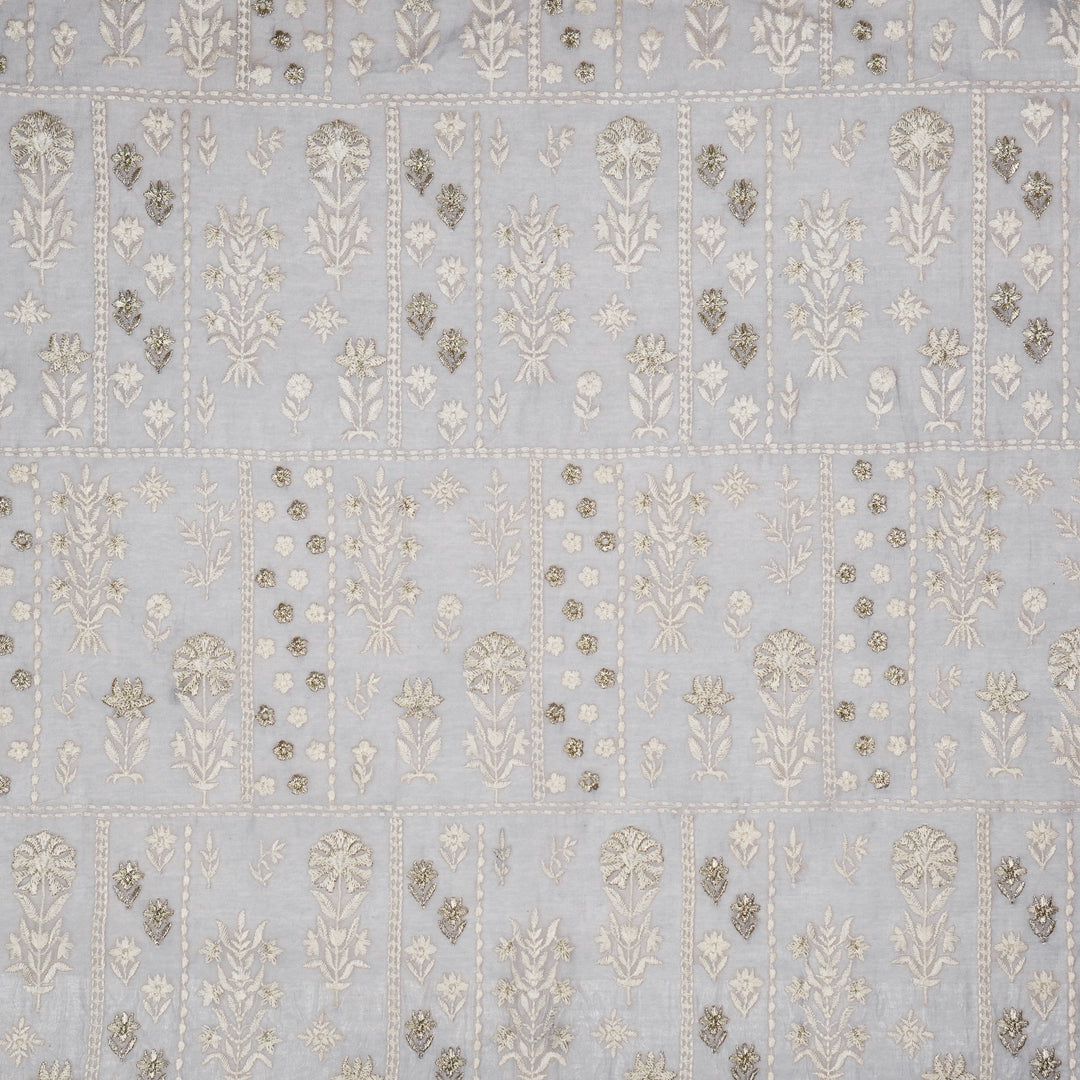 Shifa Jaal on Light/Mauve Cotton Silk Embroidered Fabric