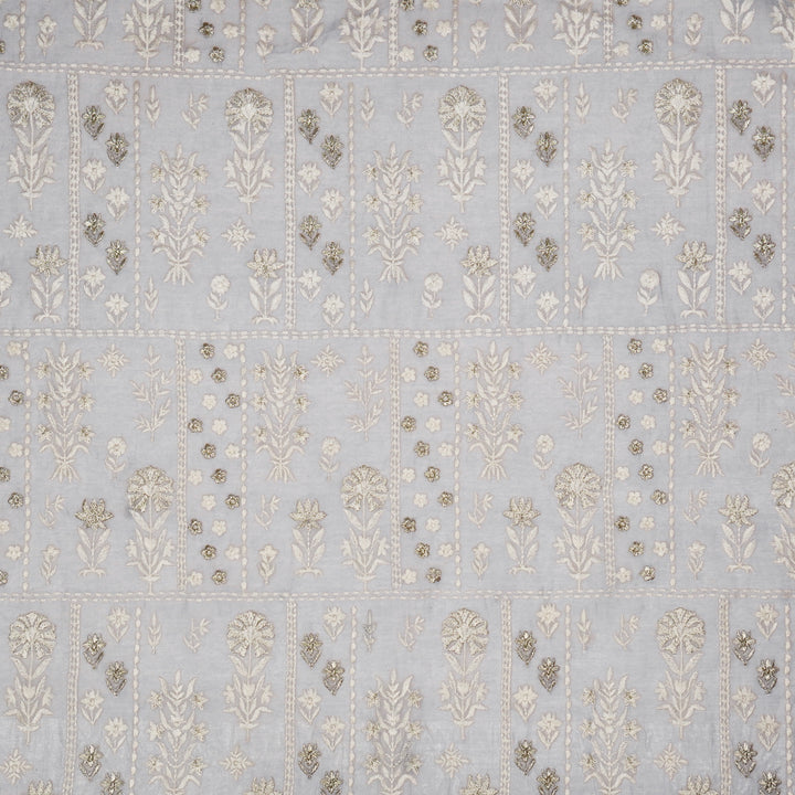 Shifa Jaal on Light/Mauve Cotton Silk Embroidered Fabric