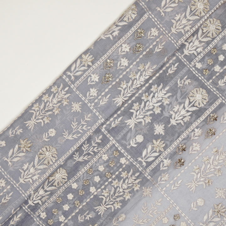 Shifa Jaal on Light/Mauve Cotton Silk Embroidered Fabric