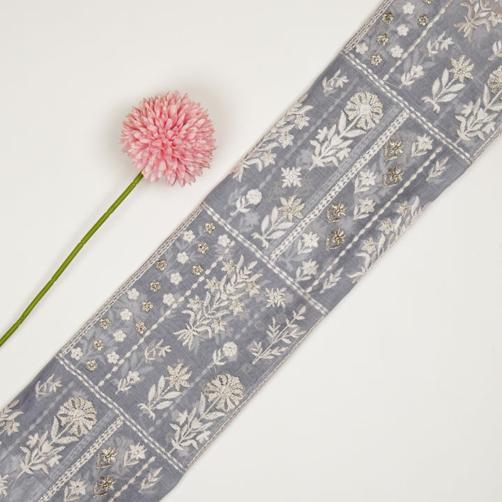 Shifa Jaal on Light/Mauve Cotton Silk Embroidered Fabric