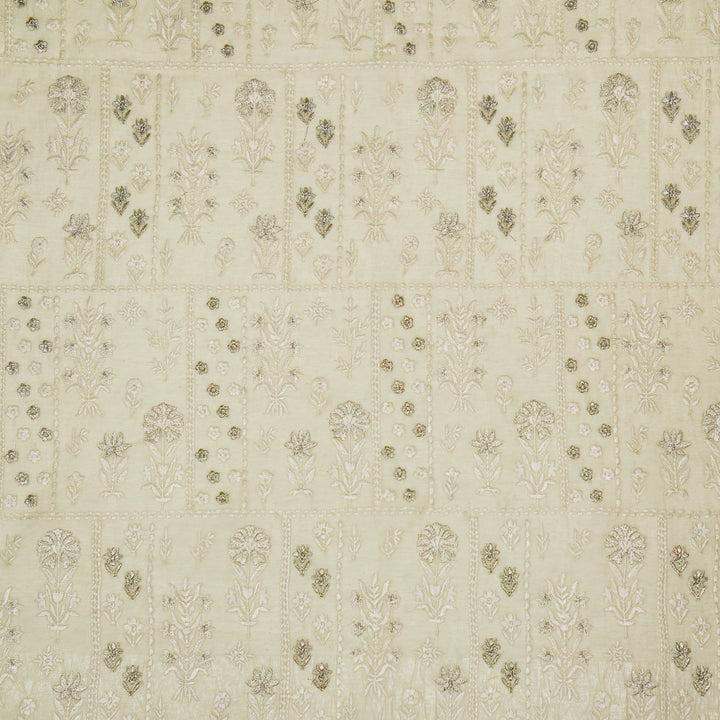 Shifa Jaal on Cream Cotton Silk Embroidered Fabric
