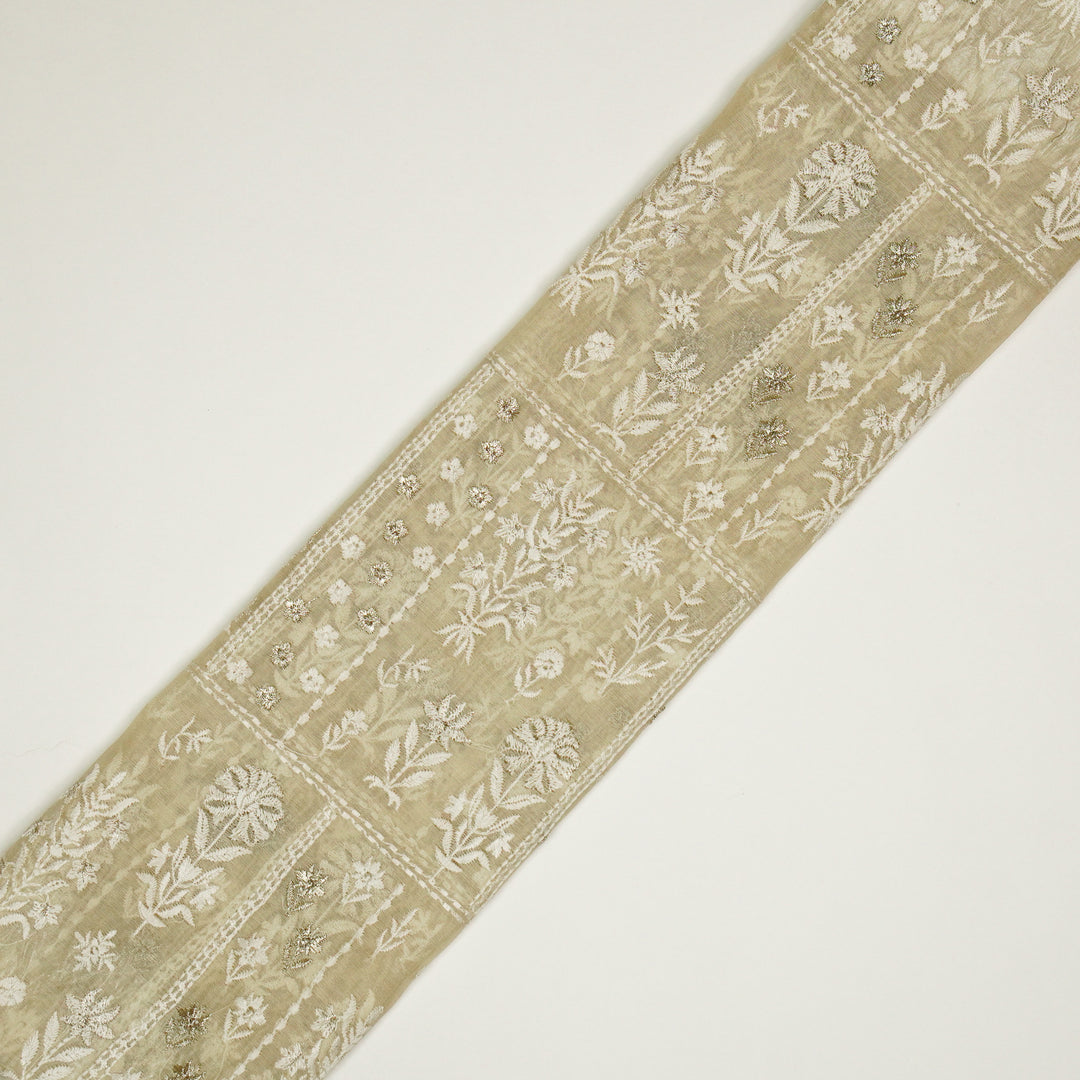 Shifa Jaal on Cream Cotton Silk Embroidered Fabric