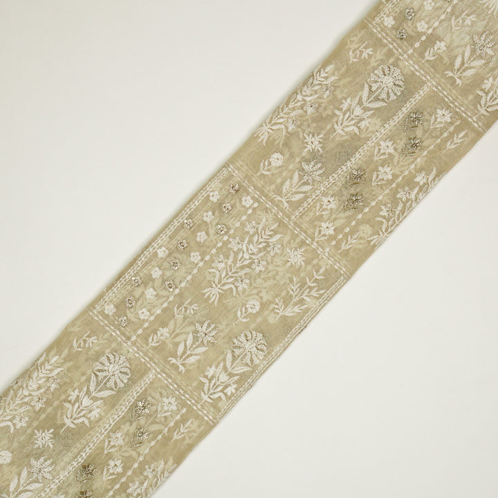 Shifa Jaal on Cream Cotton Silk Embroidered Fabric