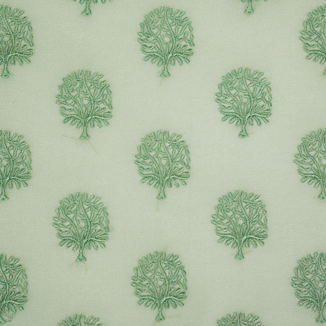 Dhara Buti on Sea/Green Semi Georgette Embroidered