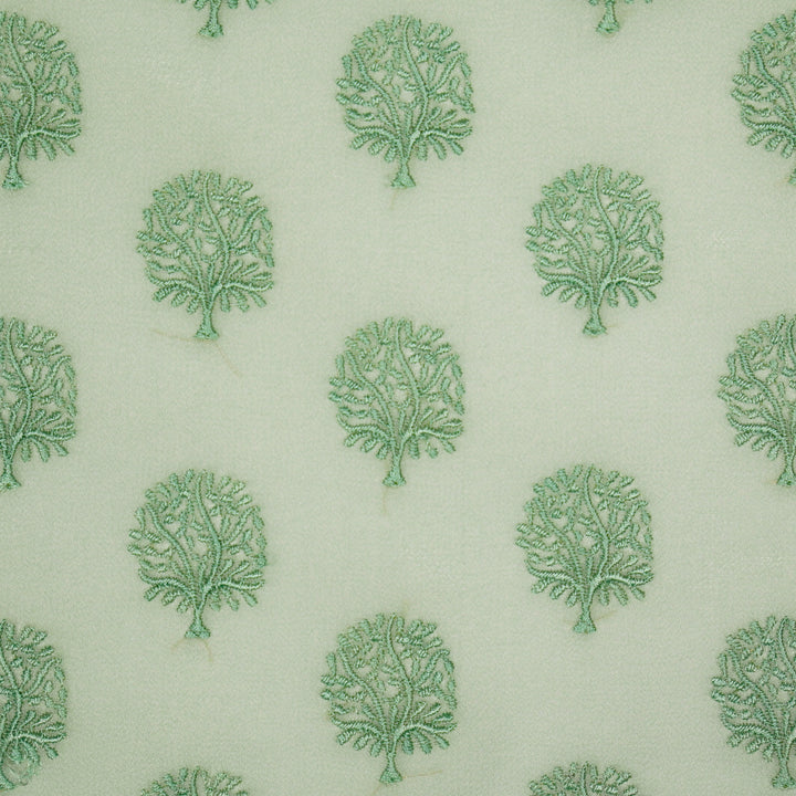 Dhara Buti on Sea/Green Semi Georgette Embroidered