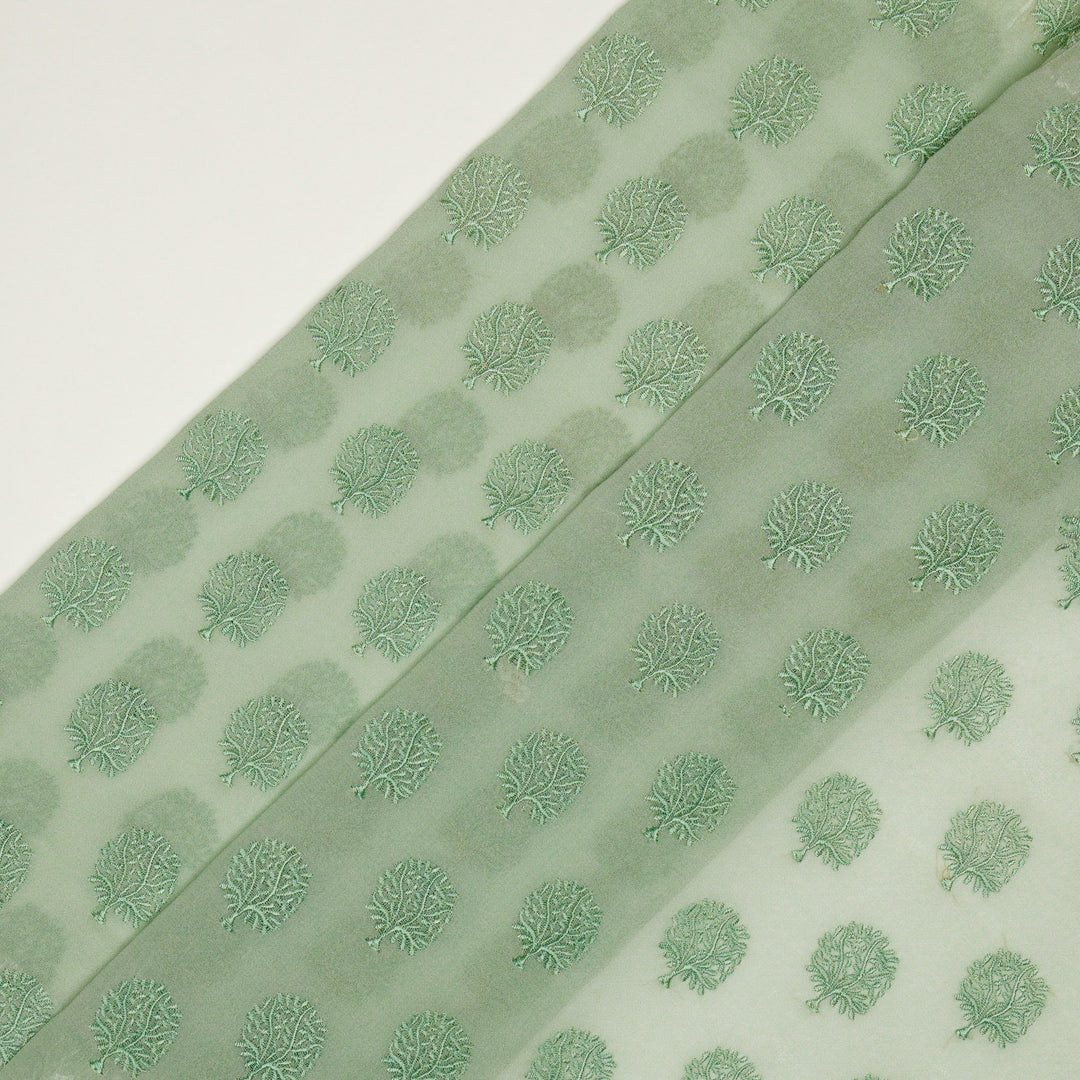 Dhara Buti on Sea/Green Semi Georgette Embroidered