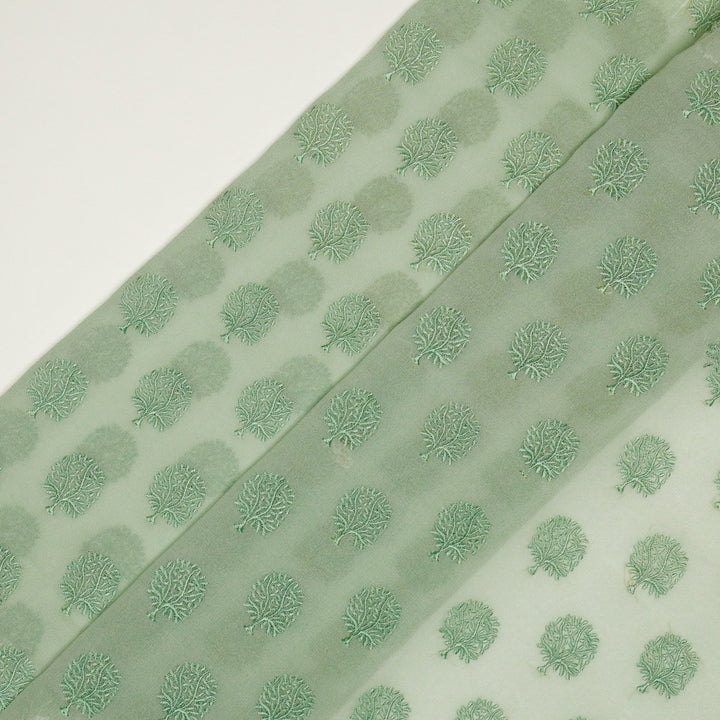 Dhara Buti on Sea/Green Semi Georgette Embroidered