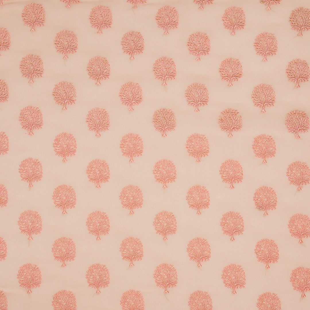 Dhara Buti on Light/Gajari Semi Georgette Embroidered