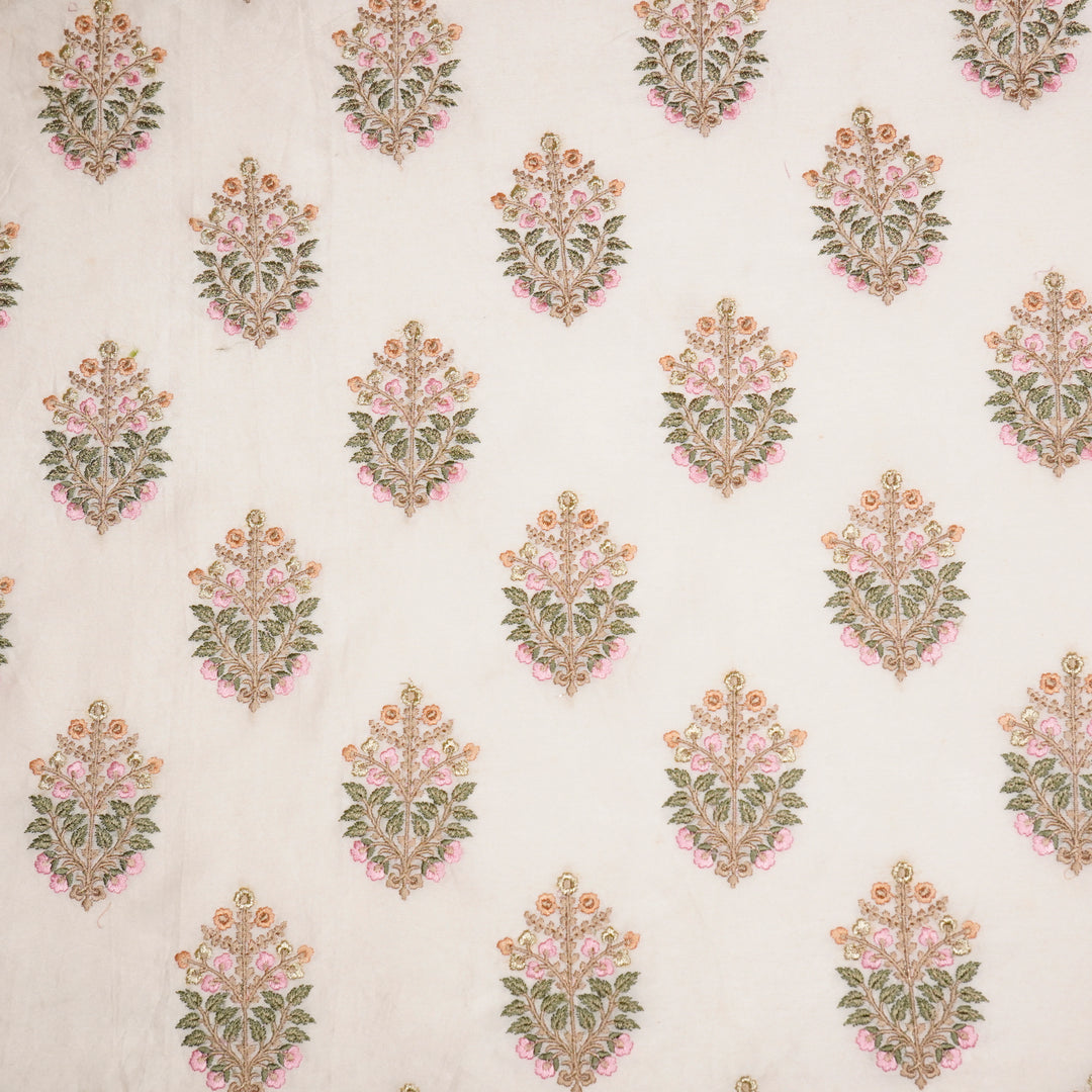 Zaira Buta on Blush Luxe Silk Chanderi Embroidered Fabric