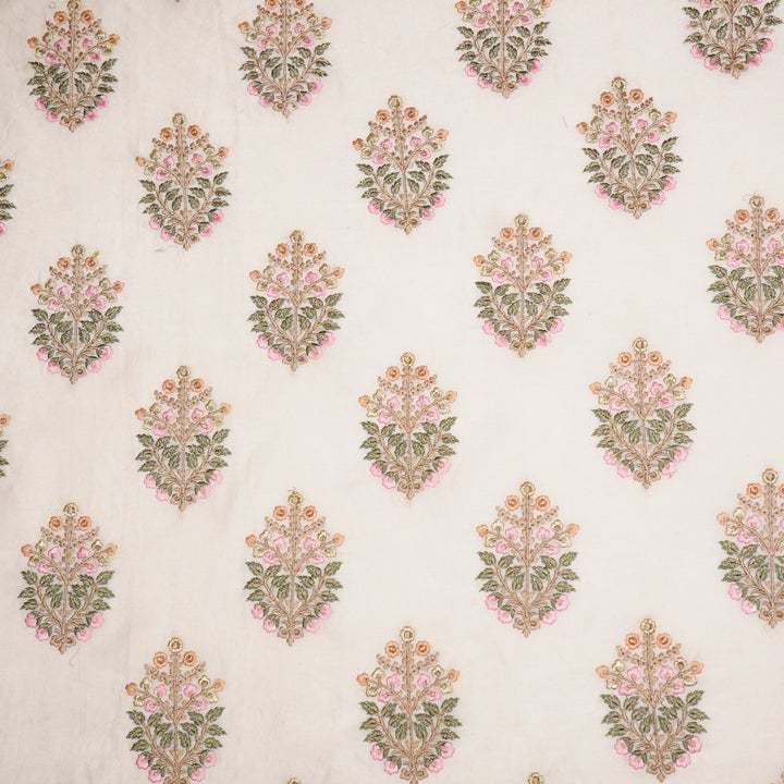 Zaira Buta on Blush Luxe Silk Chanderi Embroidered Fabric