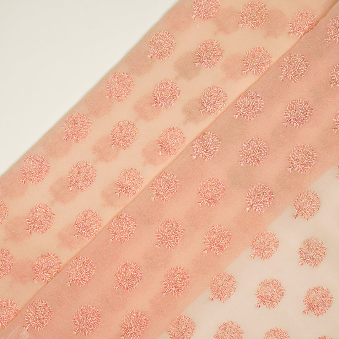 Dhara Buti on Light/Gajari Semi Georgette Embroidered