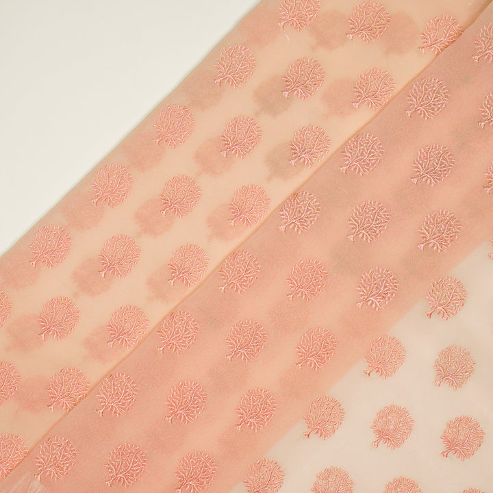 Dhara Buti on Light/Gajari Semi Georgette Embroidered