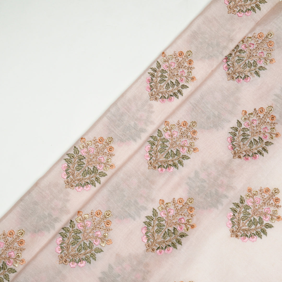 Zaira Buta on Blush Luxe Silk Chanderi Embroidered Fabric