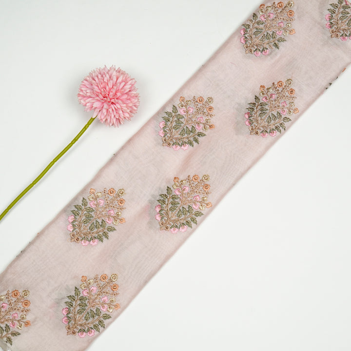 Zaira Buta on Blush Luxe Silk Chanderi Embroidered Fabric