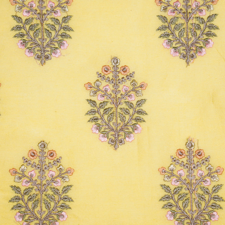 Zaira Buta on Lemon Luxe Silk Chanderi Embroidered Fabric