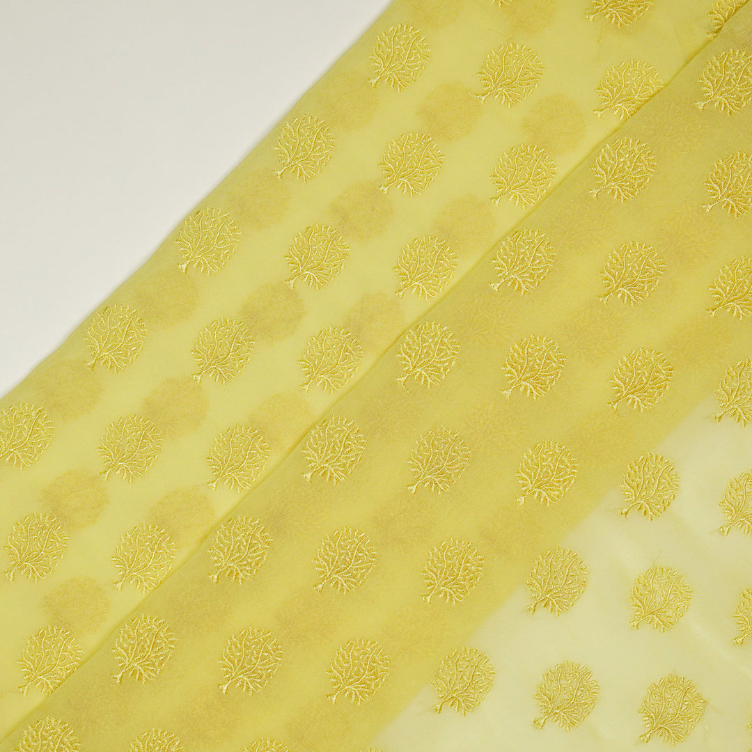 Dhara Buti on Lemon Semi Georgette Embroidered