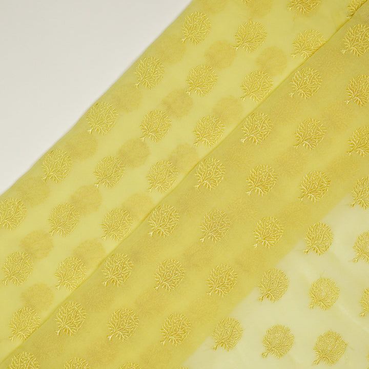 Dhara Buti on Lemon Semi Georgette Embroidered