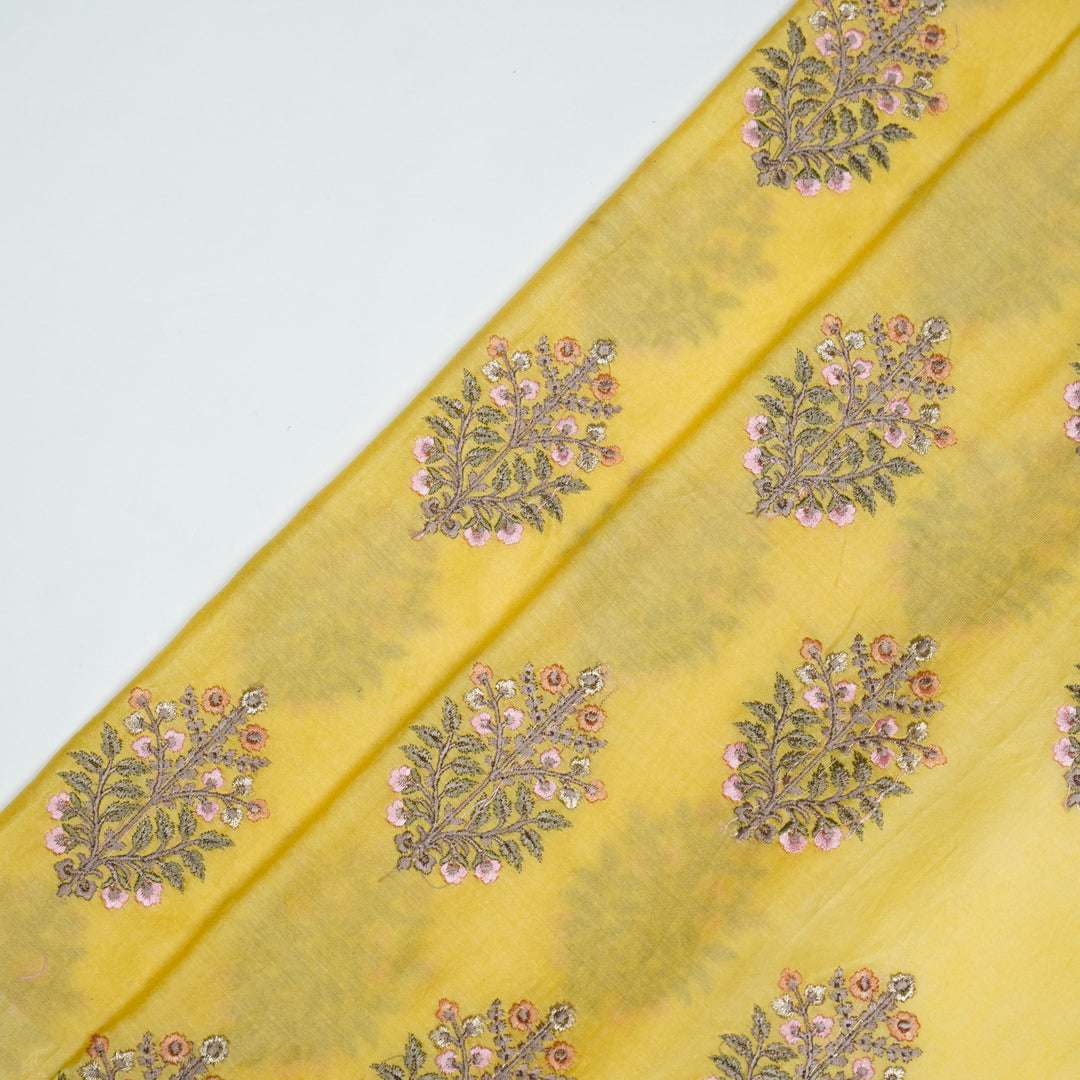 Zaira Buta on Lemon Luxe Silk Chanderi Embroidered Fabric