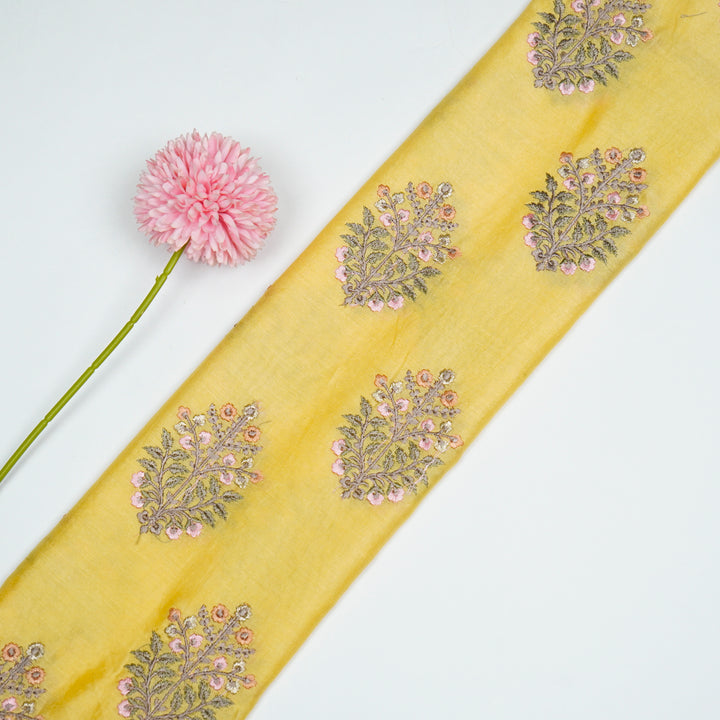 Zaira Buta on Lemon Luxe Silk Chanderi Embroidered Fabric