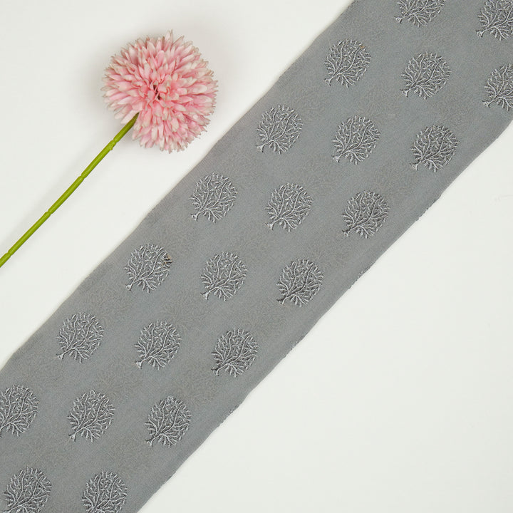 Dhara Buti on Slate/Grey Semi Georgette Embroidered