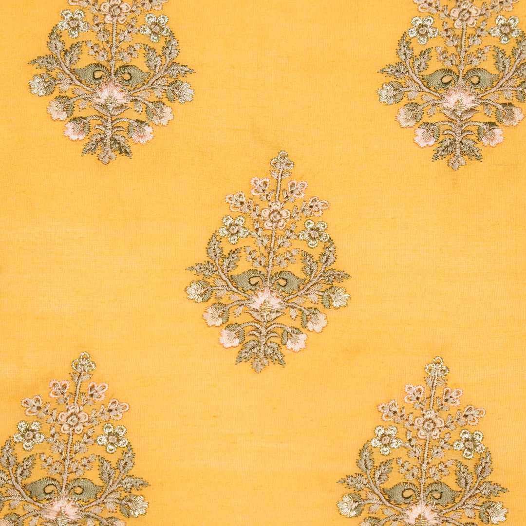 Zaira Buta on Gold Luxe Silk Chanderi Embroidered Fabric