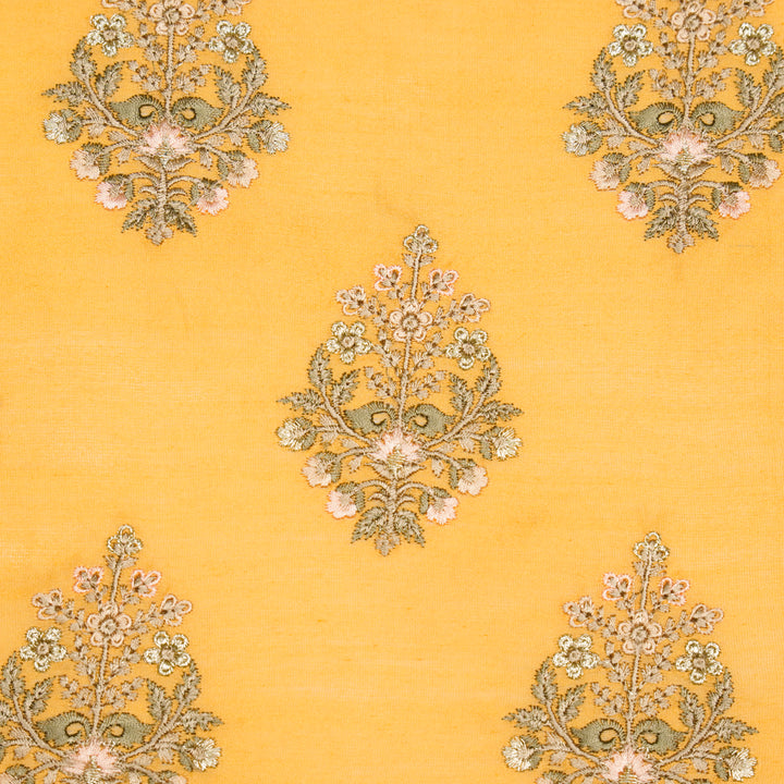 Zaira Buta on Gold Luxe Silk Chanderi Embroidered Fabric
