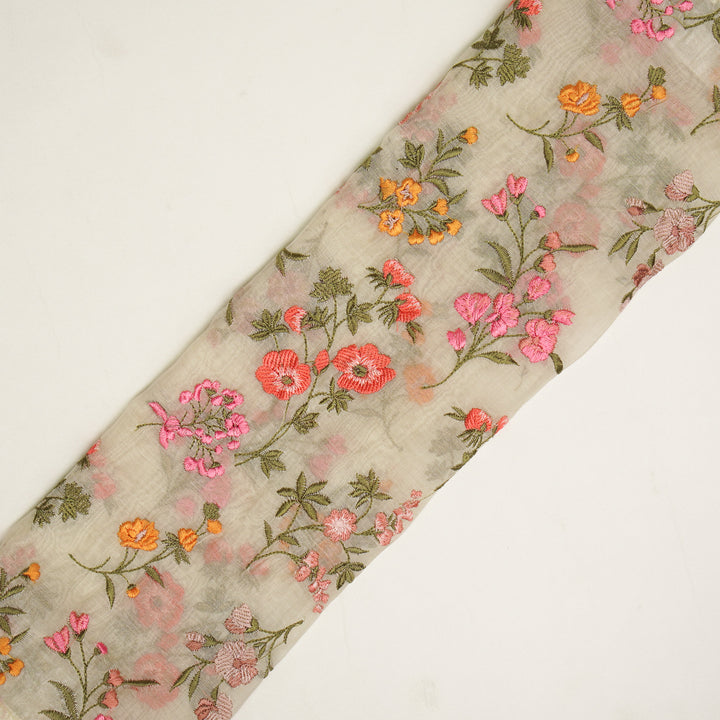 Nasma Jaal on Cream Cotton Silk Embroidered Fabric