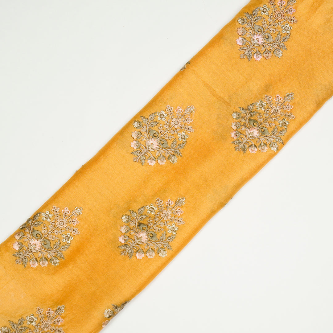 Zaira Buta on Gold Luxe Silk Chanderi Embroidered Fabric