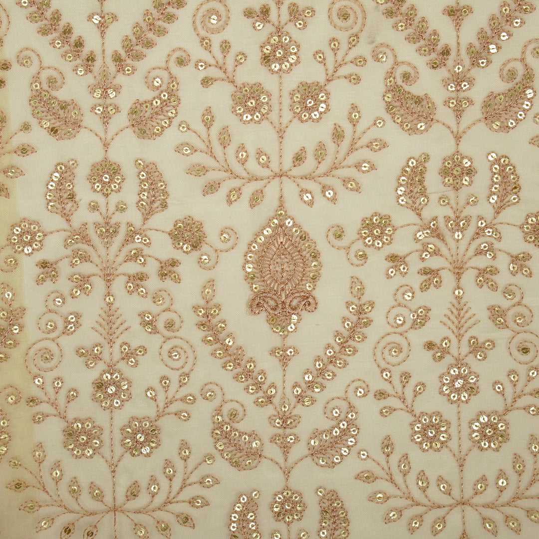 Aaditri Jaal on Cream Silk Organza Embroidered Fabric