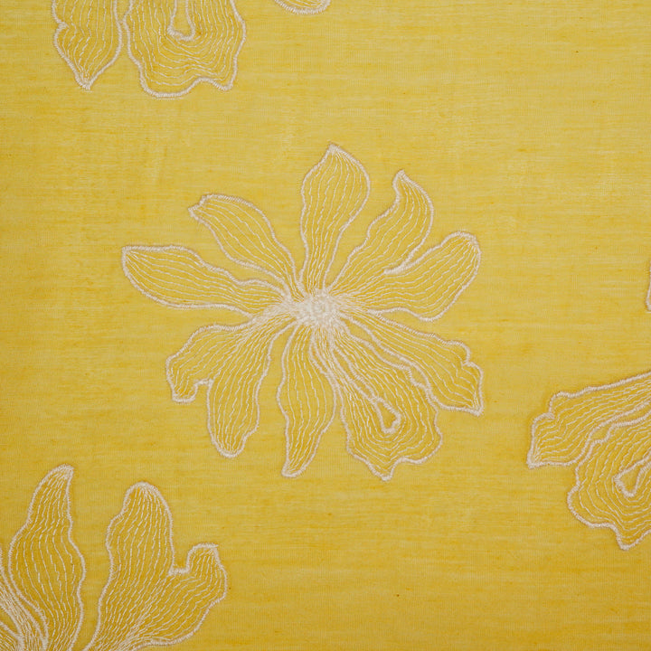 Sakina Buta on Gold Cotton Silk Embroidered Fabric