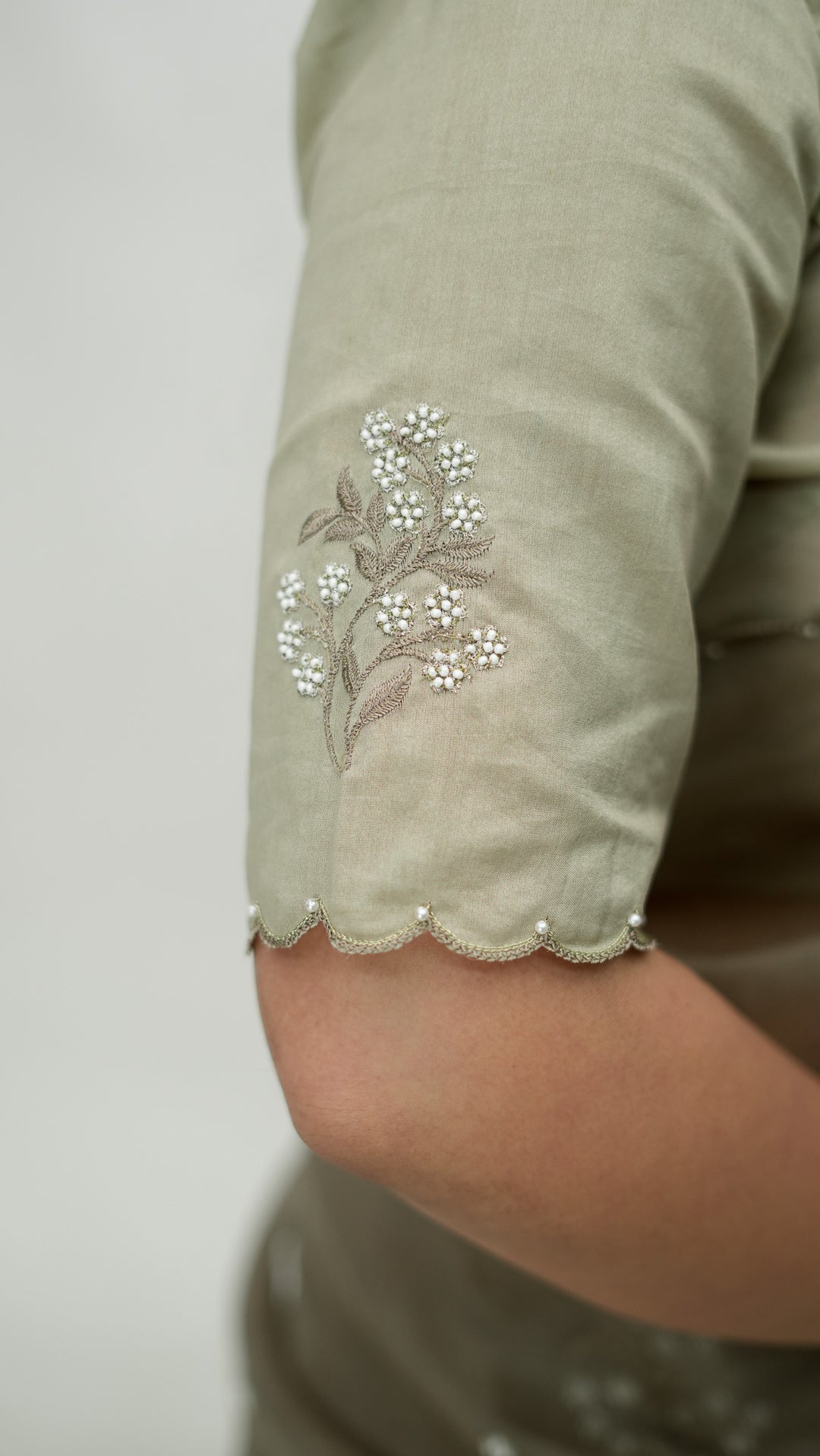 Tamaya Embroidered Saree on Mouse Pure Silk Organza