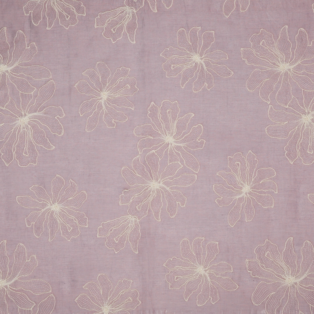 Sakina Buta on Mauve Cotton Silk Embroidered Fabric