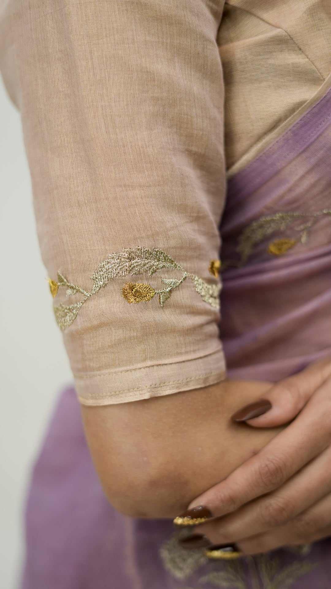 Vikruti Embroidered Saree on Lilac Cotton Tissue