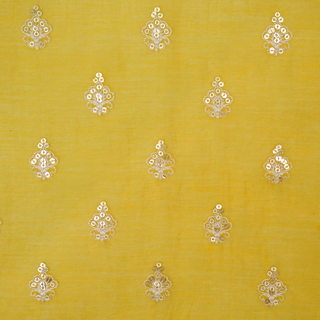 Yasira Buti on Gold Cotton Silk Embroidered Fabric