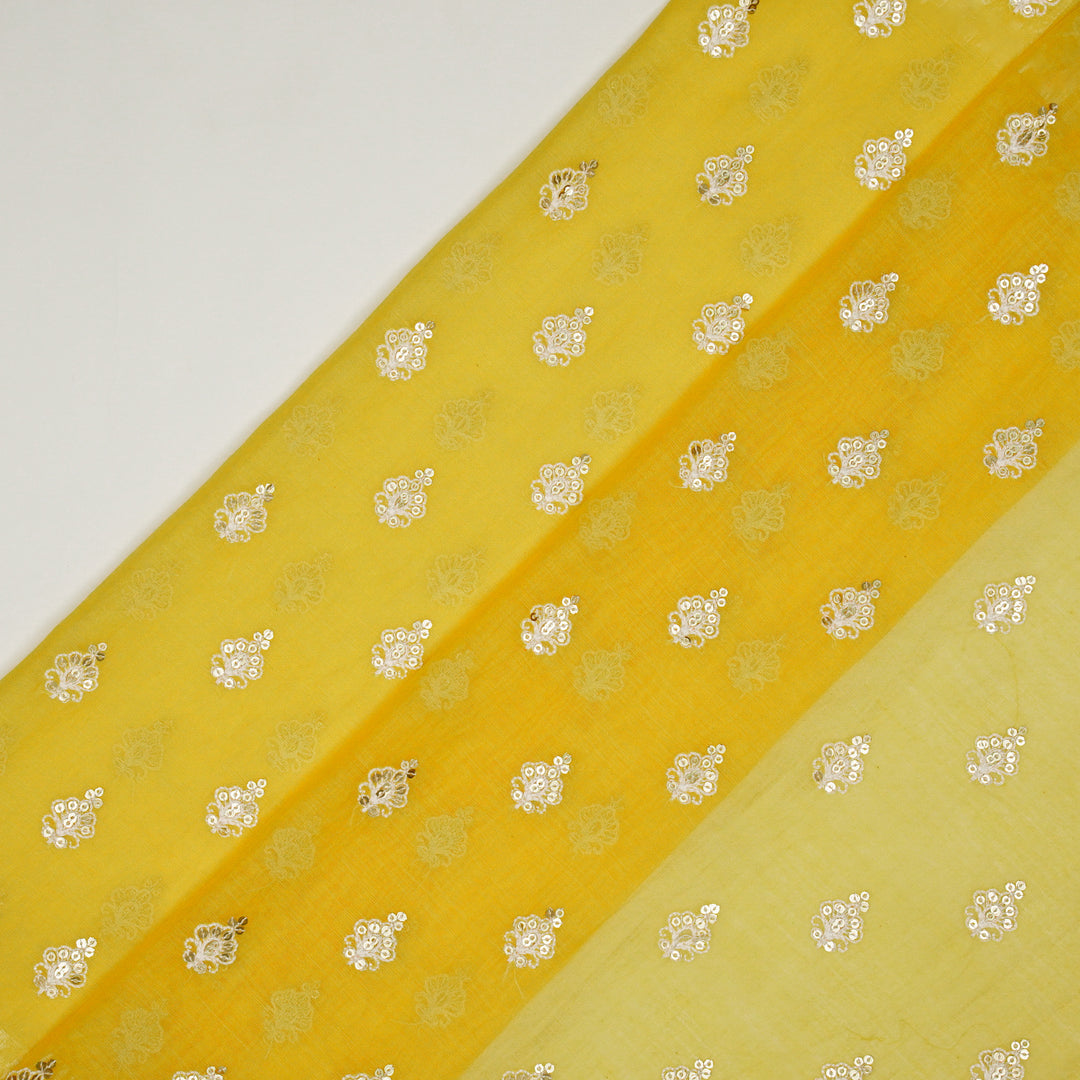 Yasira Buti on Gold Cotton Silk Embroidered Fabric