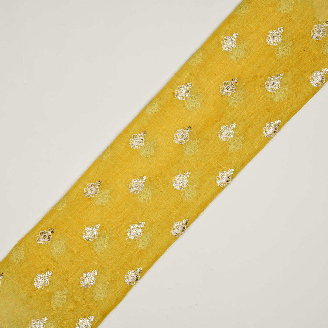 Yasira Buti on Gold Cotton Silk Embroidered Fabric