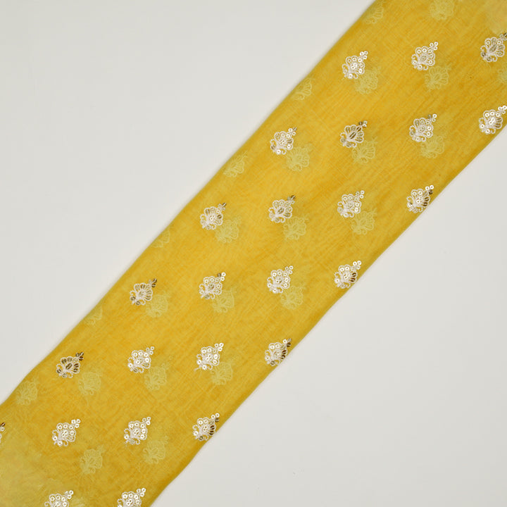 Yasira Buti on Gold Cotton Silk Embroidered Fabric