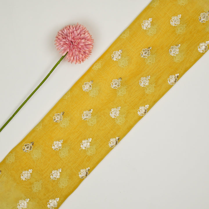 Yasira Buti on Gold Cotton Silk Embroidered Fabric