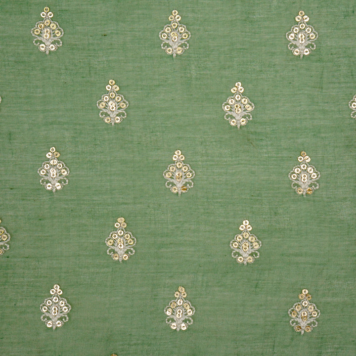 Yasira Buti on Sage/Green Cotton Silk Embroidered Fabric