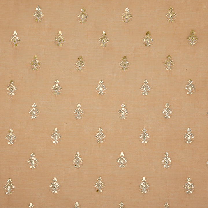 Yasira Buti on  Peach Cotton Silk Embroidered Fabric