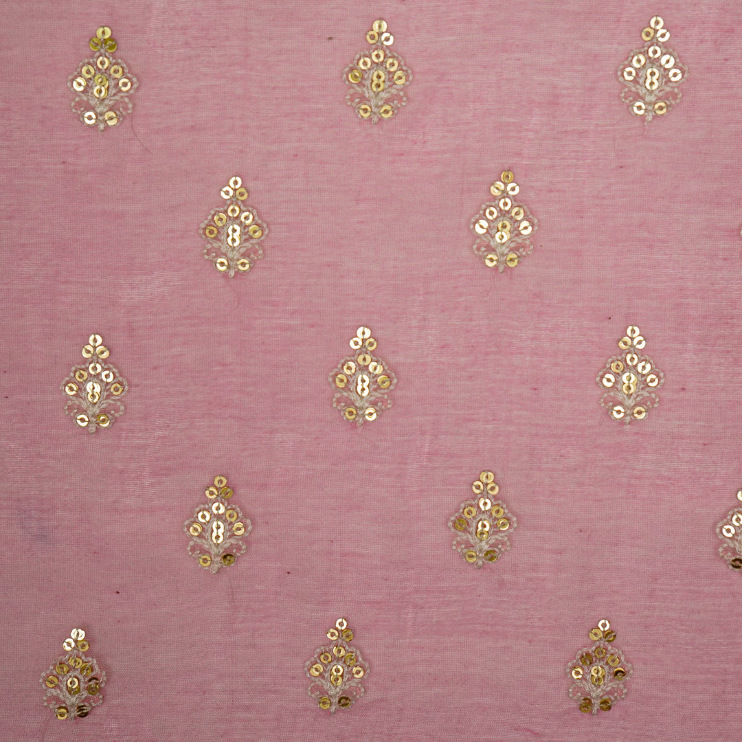 Yasira Buti on Pink Cotton Silk Embroidered Fabric
