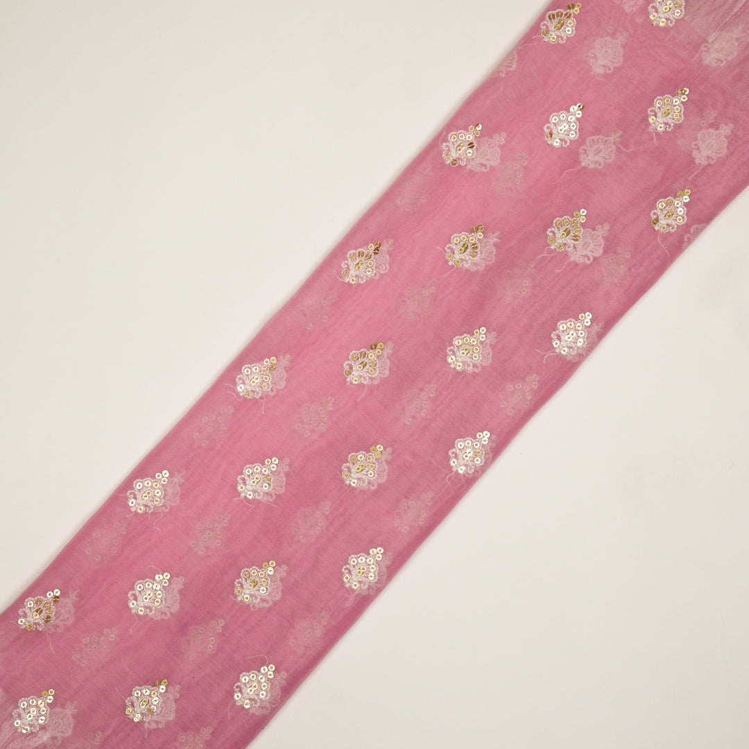 Yasira Buti on Pink Cotton Silk Embroidered Fabric