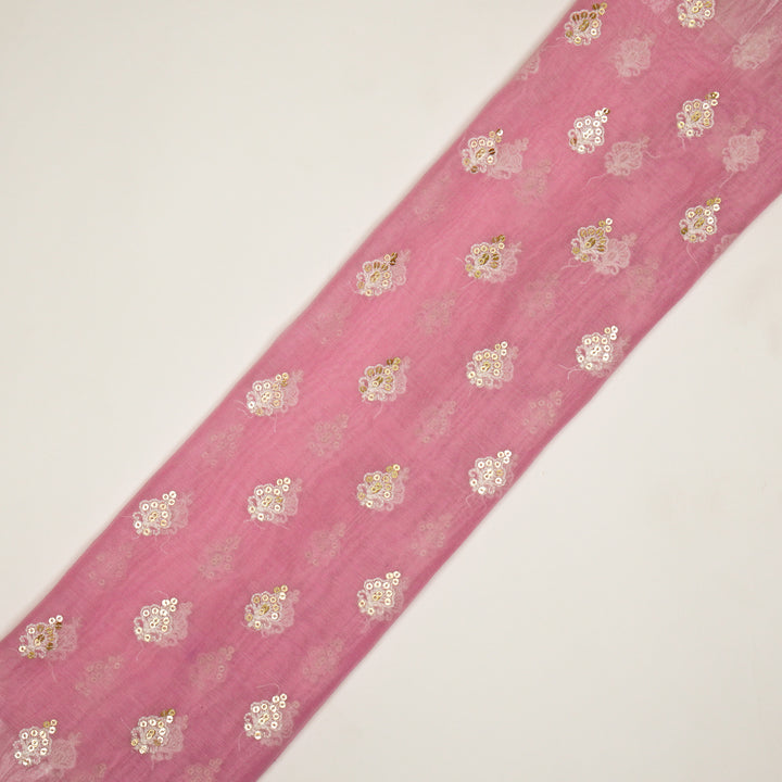 Yasira Buti on Pink Cotton Silk Embroidered Fabric