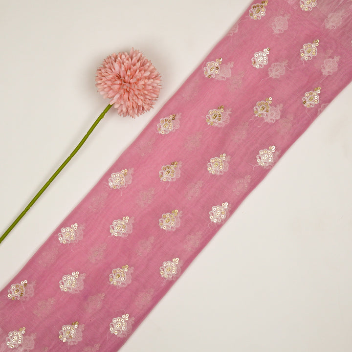 Yasira Buti on Pink Cotton Silk Embroidered Fabric