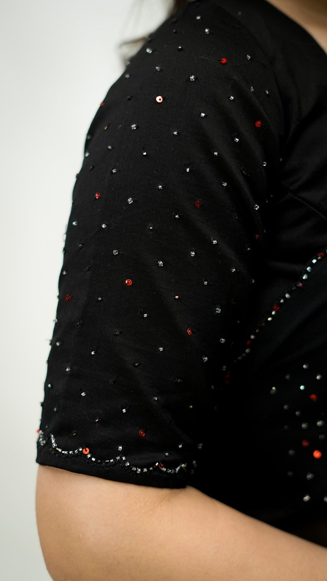 Naktya Embroidered Saree on Black Pure Silk Georgette