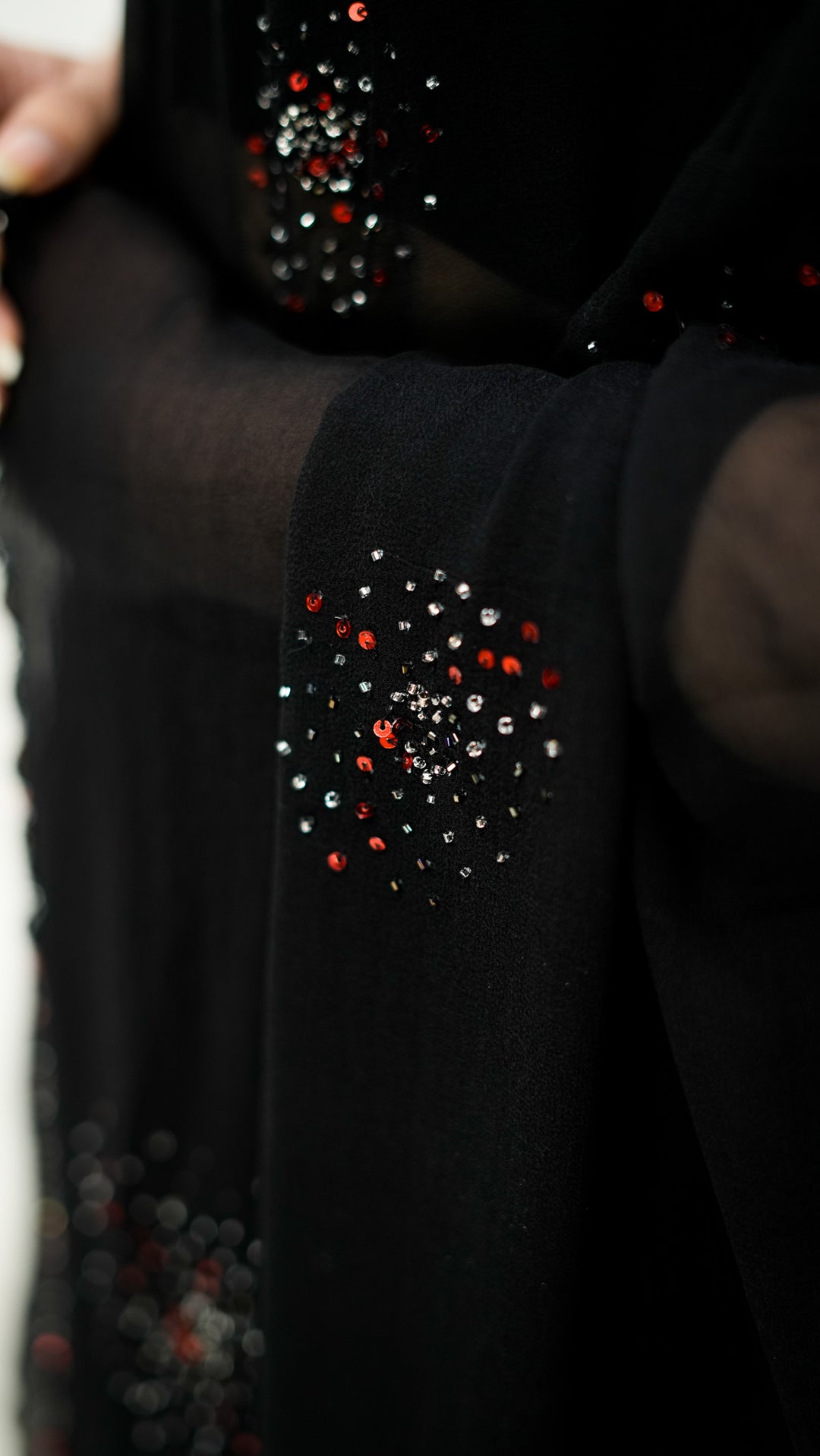 Naktya Embroidered Saree on Black Pure Silk Georgette