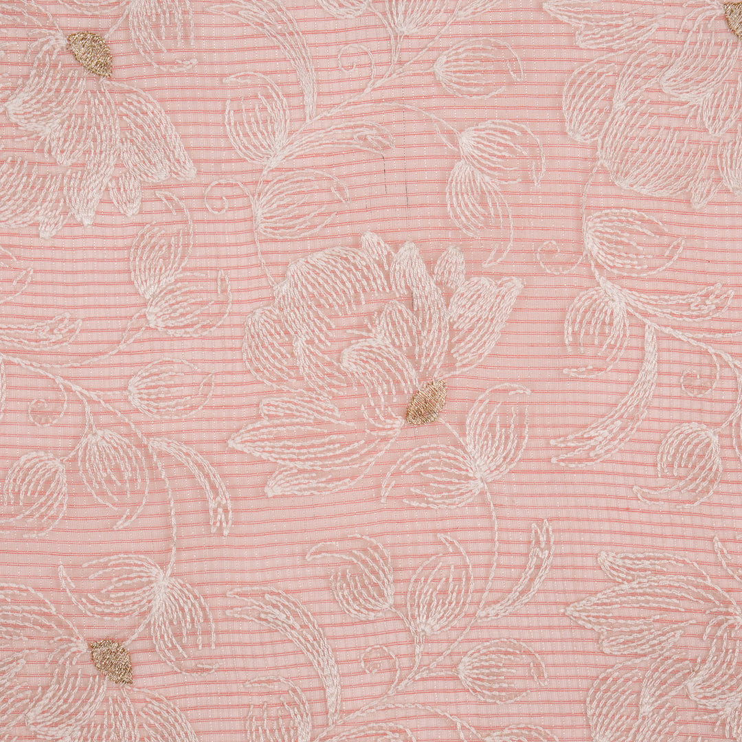 Geetika Jaal on Peach Munga Kota Embroidered Fabric