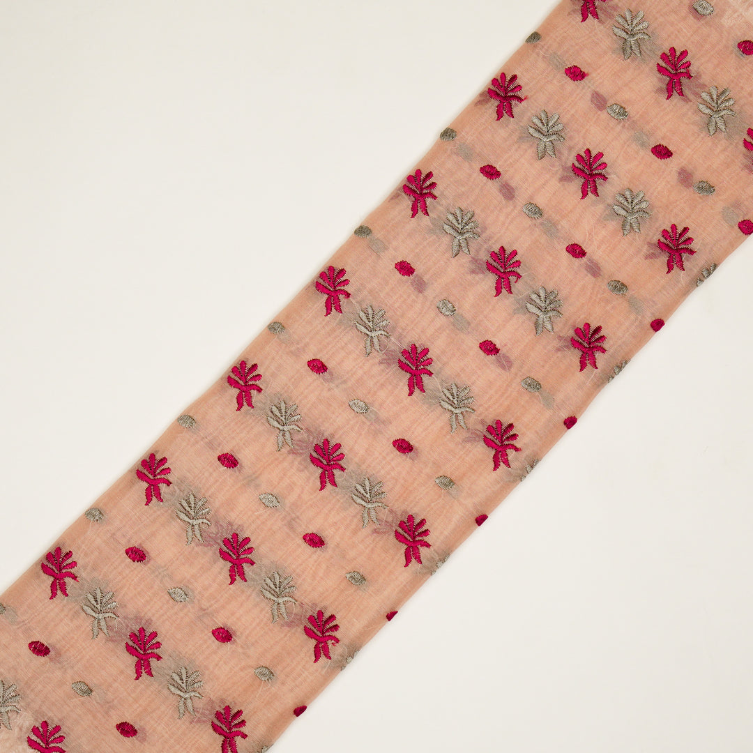 Smita Buti on Light/Peach Cotton Silk Embroidered Fabric