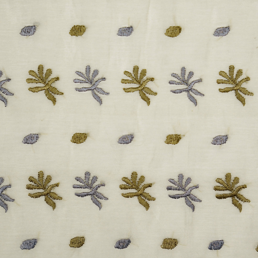 Smita Buti on Cream Cotton Silk Embroidered Fabric